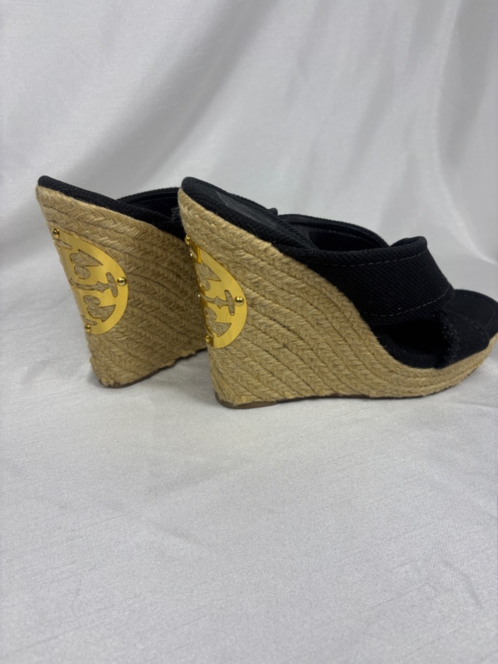 Tory Burch Black Crisscross Platform Espadrille Slides - Picture 4 of 8